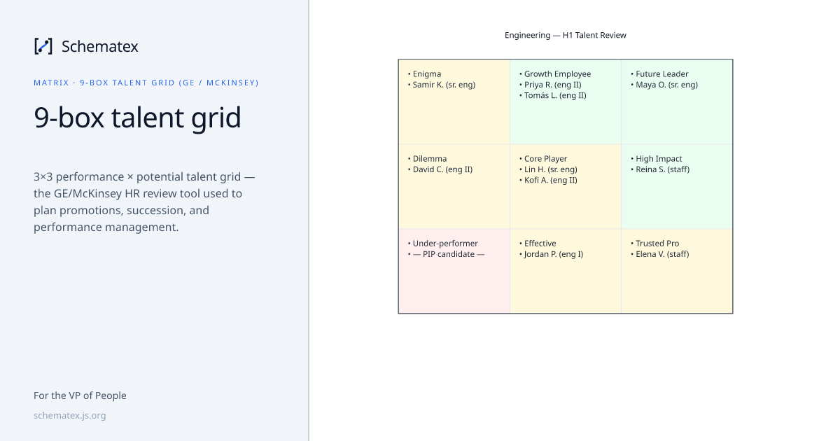 9-box talent grid · Schematex